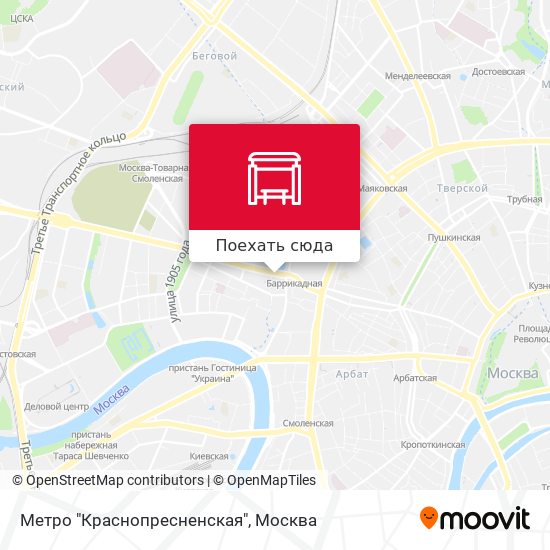 Карта Метро "Краснопресненская"