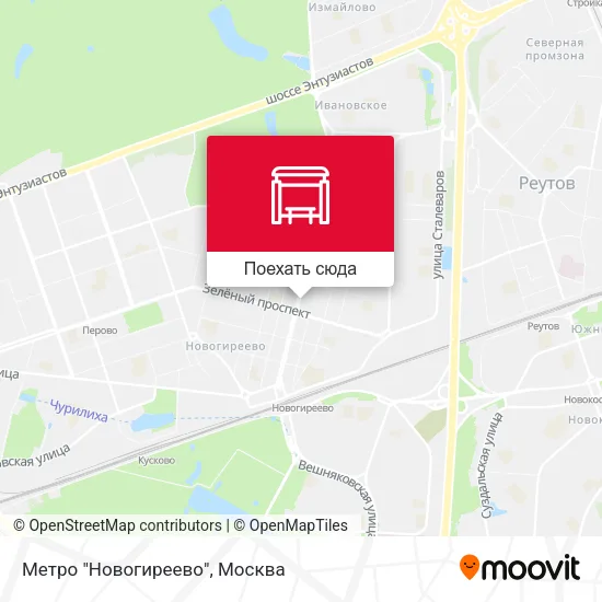 Карта Метро "Новогиреево"