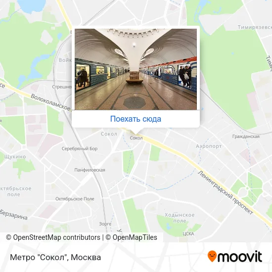 Карта Метро "Сокол"