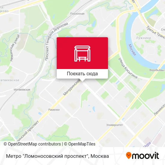 Карта Метро "Ломоносовский проспект"