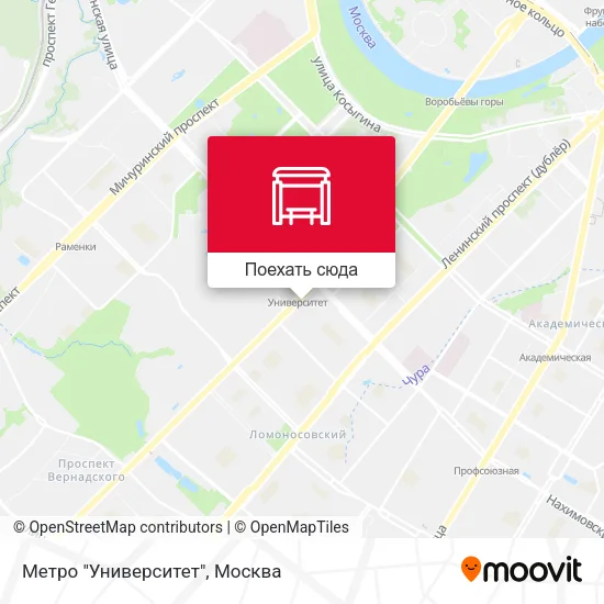 Карта Метро "Университет"