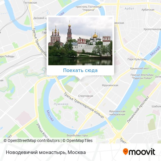 Карта Новодевичий монастырь