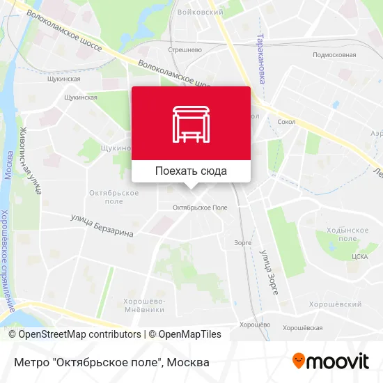 Карта Метро "Октябрьское поле"