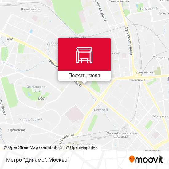 Карта Метро "Динамо"