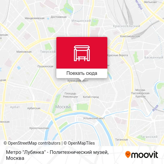 Карта Метро "Лубянка" - Политехнический музей