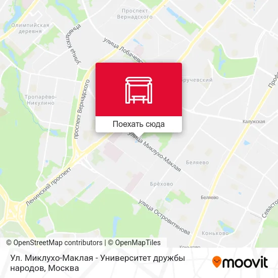 Карта Ул. Миклухо-Маклая - Университет дружбы народов