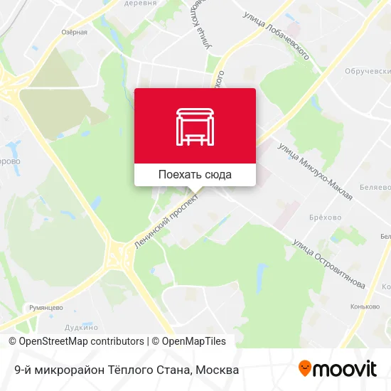 Карта 9-й микрорайон Тёплого Стана