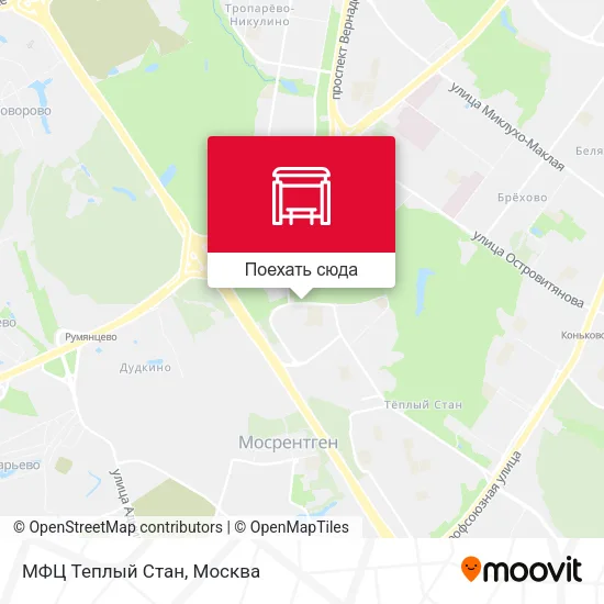 Карта МФЦ Теплый Стан