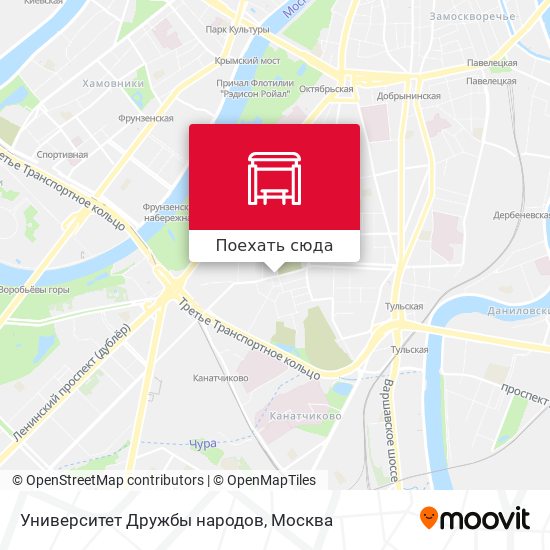 Карта Университет Дружбы народов