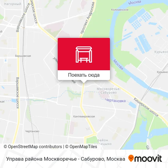 Карта Управа района Москворечье - Сабурово