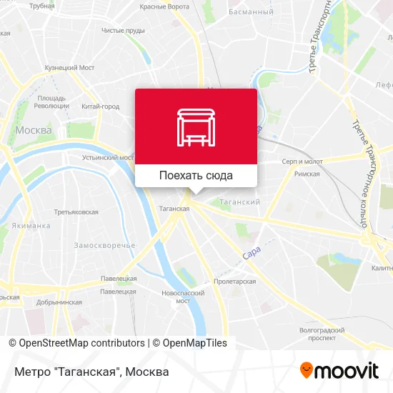 Карта Метро "Таганская"