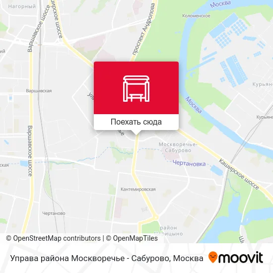 Карта Управа района Москворечье - Сабурово