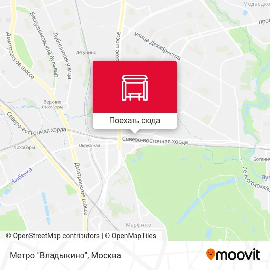 Карта Метро "Владыкино"