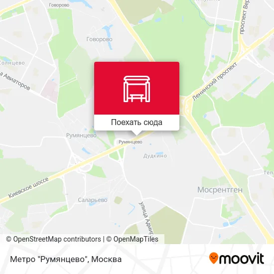 Карта Метро "Румянцево"