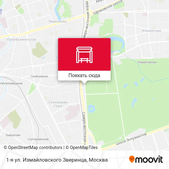 Карта 1-я ул. Измайловского Зверинца
