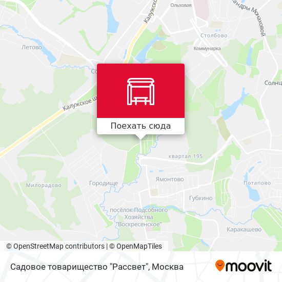 Карта Садовое товарищество "Рассвет"