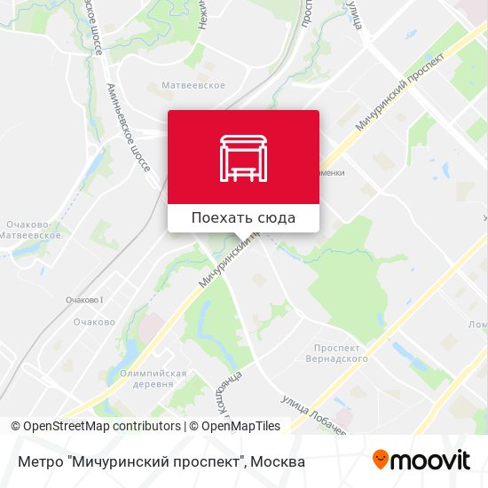 Метро на мичуринском проспекте карта