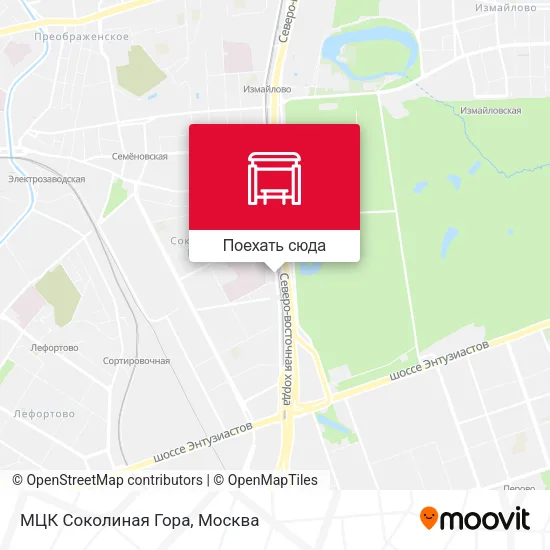 Карта МЦК Соколиная Гора