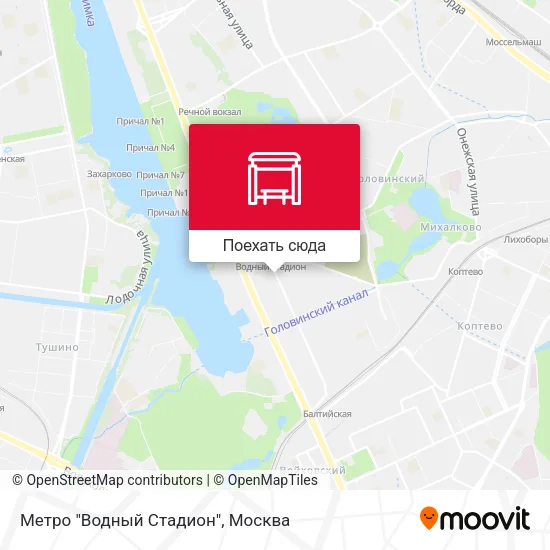 Карта Метро "Водный Стадион"