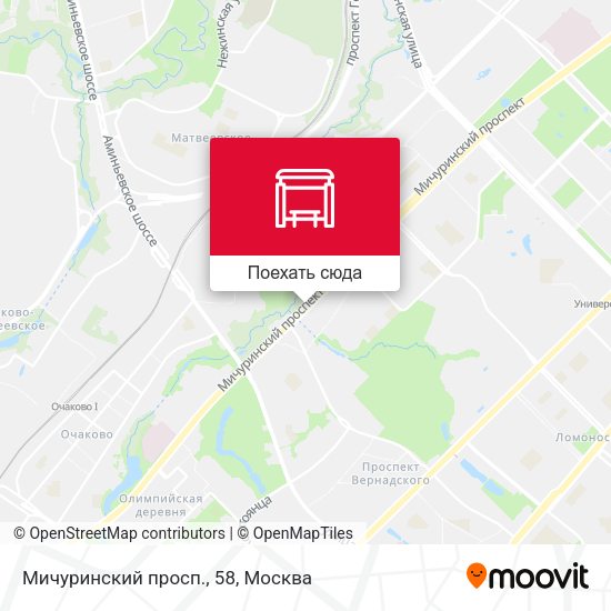 Карта Мичуринский просп., 58