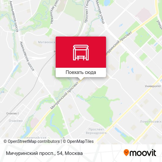 Карта Мичуринский просп., 54