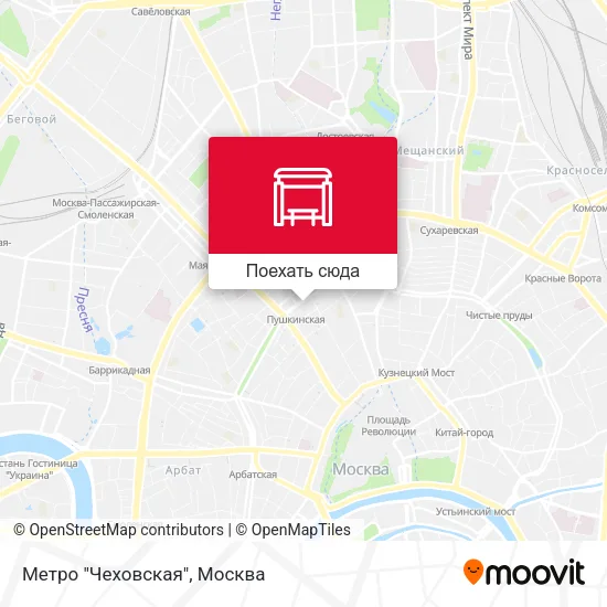 Карта Метро "Чеховская"