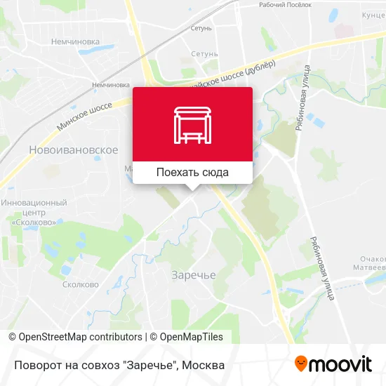 Карта Поворот на совхоз "Заречье"