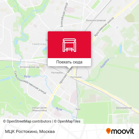 Карта МЦК Ростокино
