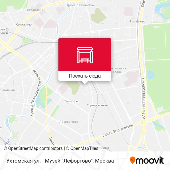 Карта Ухтомская ул. - Музей "Лефортово"