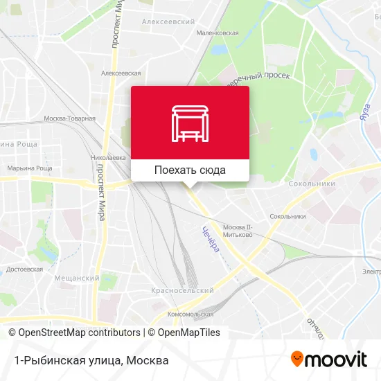 Карта 1-Рыбинская улица