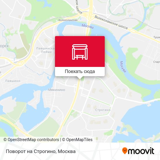 Карта Поворот на Строгино