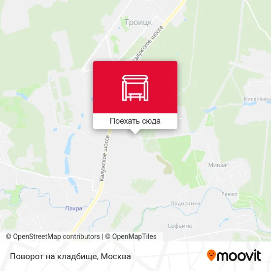 Карта Поворот на кладбище