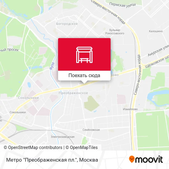 Карта Метро "Преображенская пл."