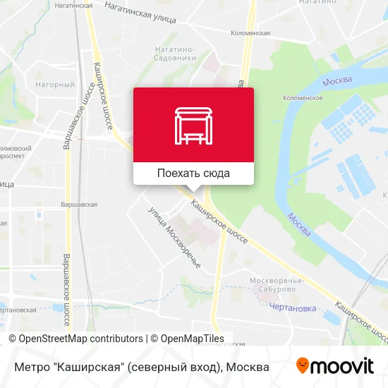 Карта Метро "Каширская" (северный вход)