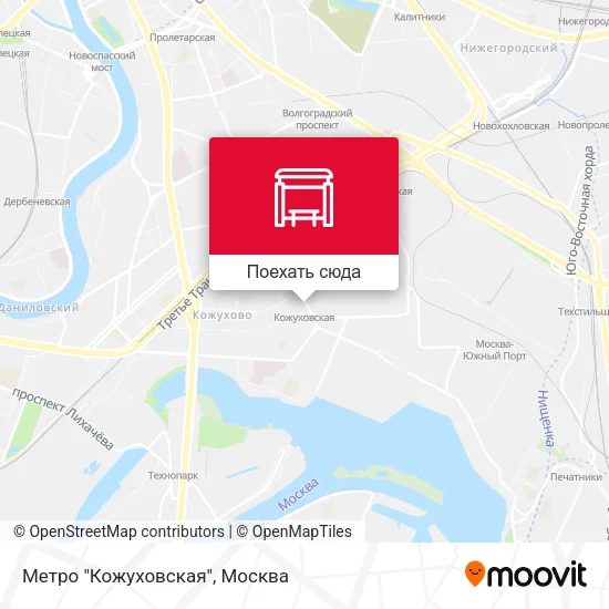Карта Метро "Кожуховская"