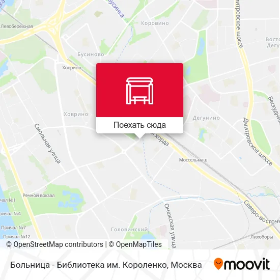 Карта Больница - Библиотека им. Короленко