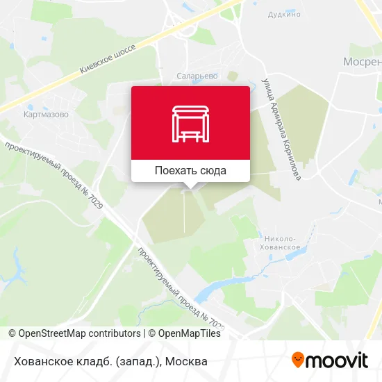 Карта Хованское кладб. (запад.)