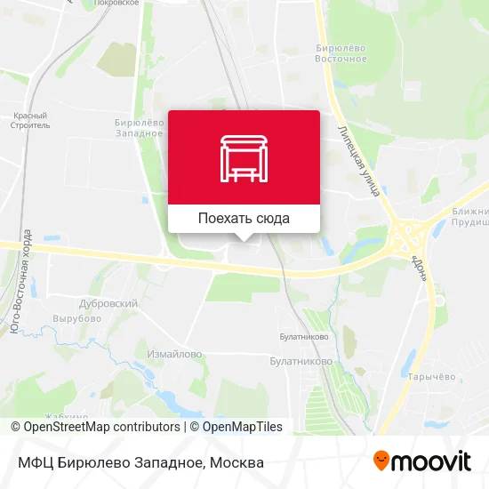 Карта МФЦ Бирюлево Западное