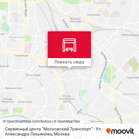 Карта Сервисный центр "Московский Транспорт" - Ул. Александра Лукьянова