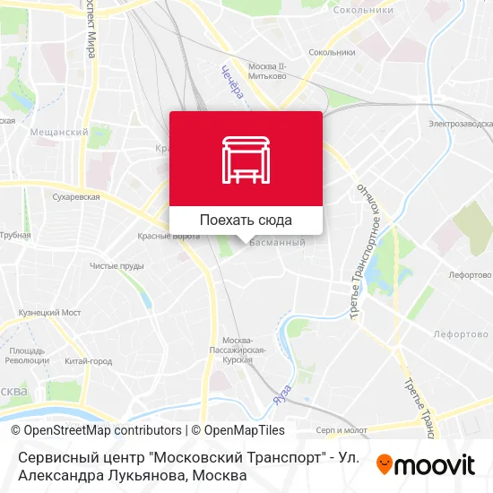 Карта Сервисный центр "Московский Транспорт" - Ул. Александра Лукьянова