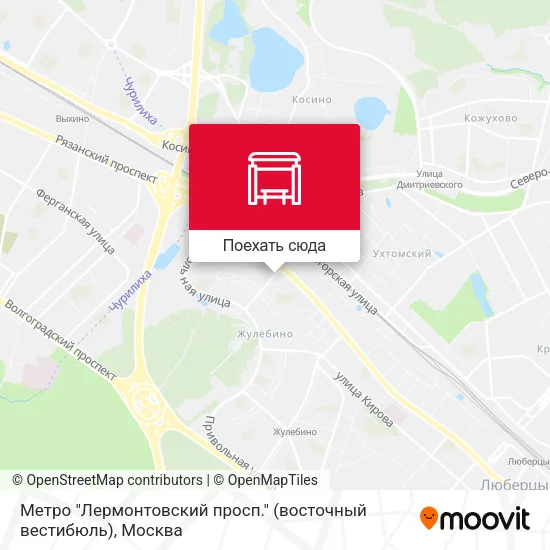 Карта Метро "Лермонтовский просп." (восточный вестибюль)
