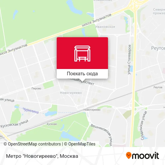 Карта Метро "Новогиреево"