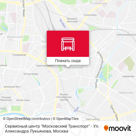 Карта Сервисный центр "Московский Транспорт" - Ул. Александра Лукьянова