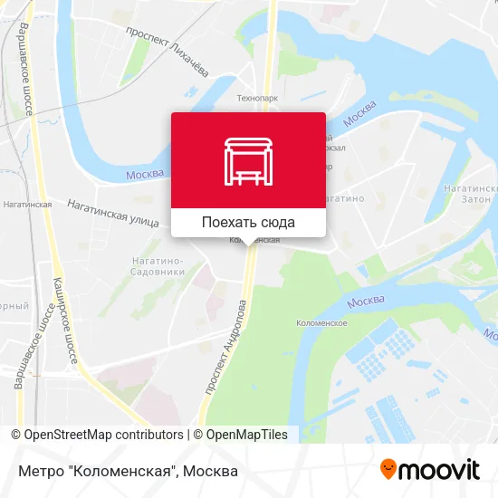 Карта Метро "Коломенская"