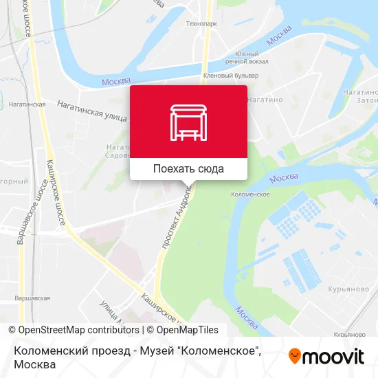 Карта Коломенский проезд - Музей "Коломенское"