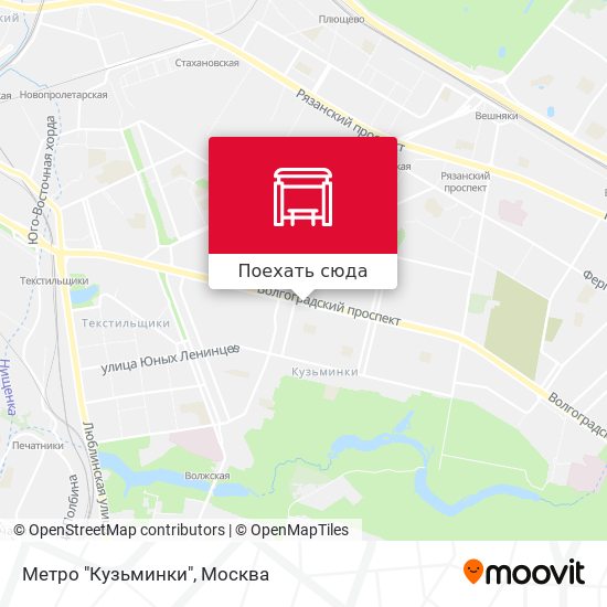 Карта Метро "Кузьминки"