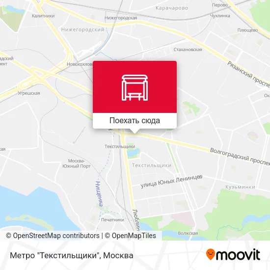 Карта Метро "Текстильщики"