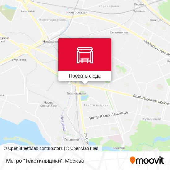 Карта Метро "Текстильщики"