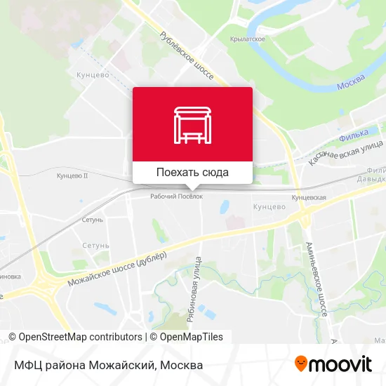 Карта МФЦ района Можайский