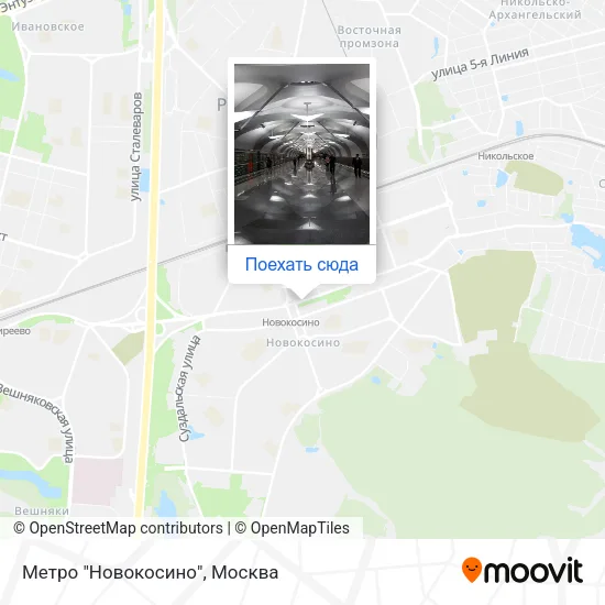 Карта Метро "Новокосино"